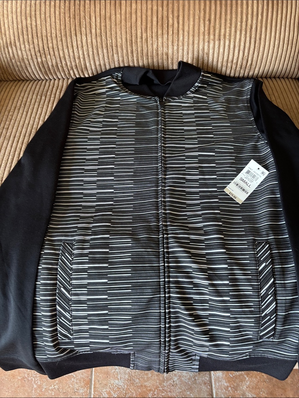 Black and White Striped  Jacket